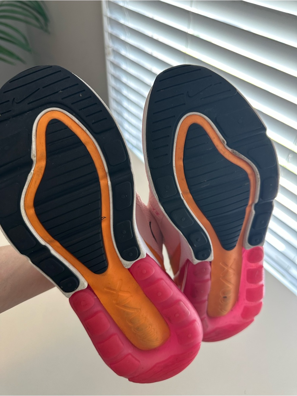 Nike Women’s Pink Mesh Sneakers with Orange and Black Accents - Picture 4 of 5